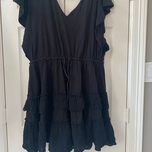 Anthro Black Cotton Dress